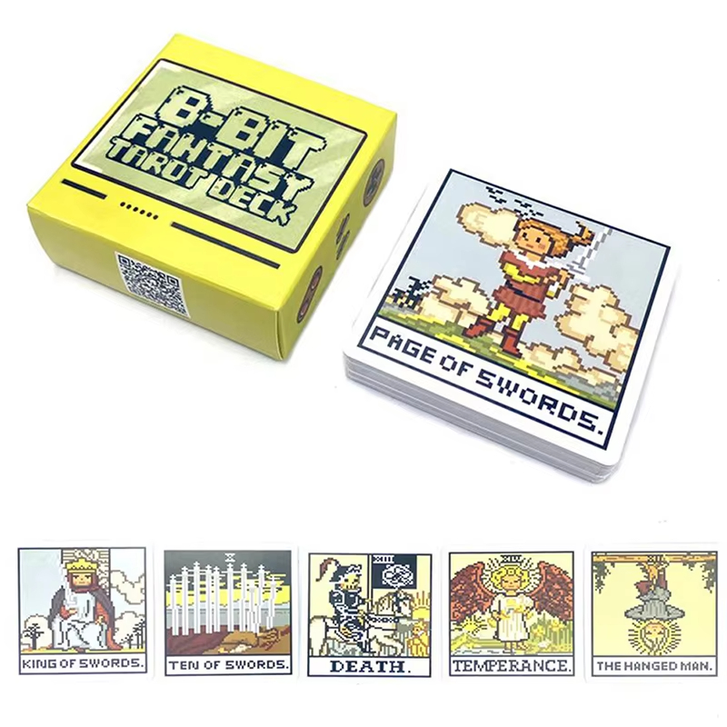 Tarot Deck With Guidebook - Kartu Tarot Fantasi 8 Bit, Ramalan,