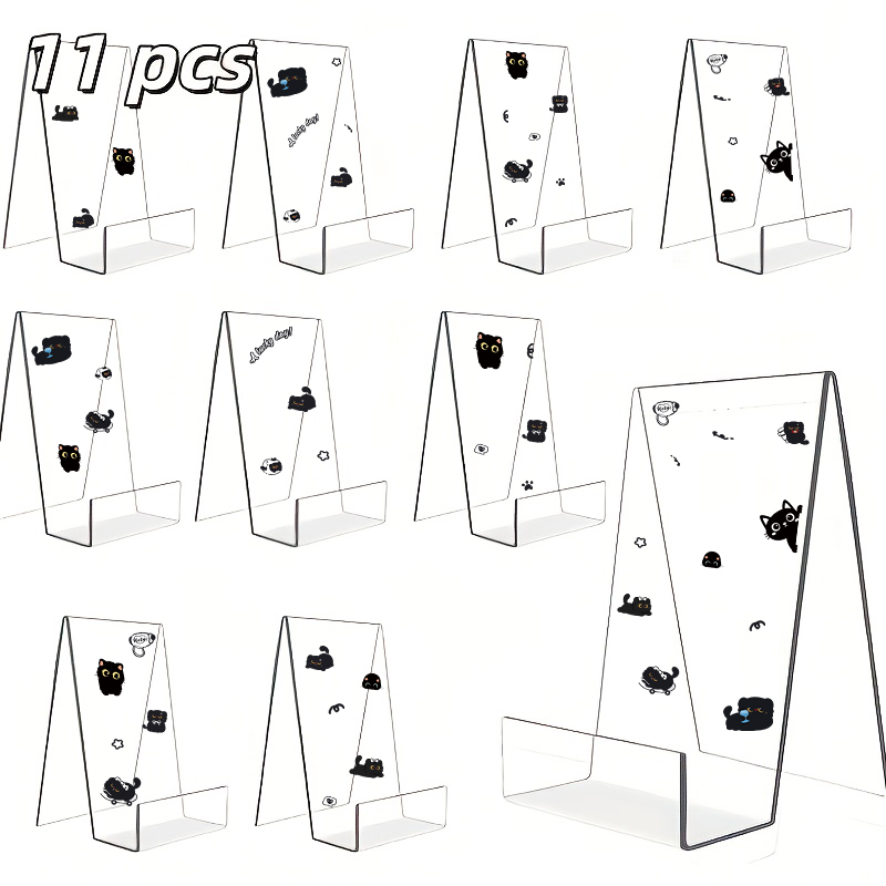 Clear Acrylic Book Stand Holder - 11 buah penyangga buku akrilik, tempat