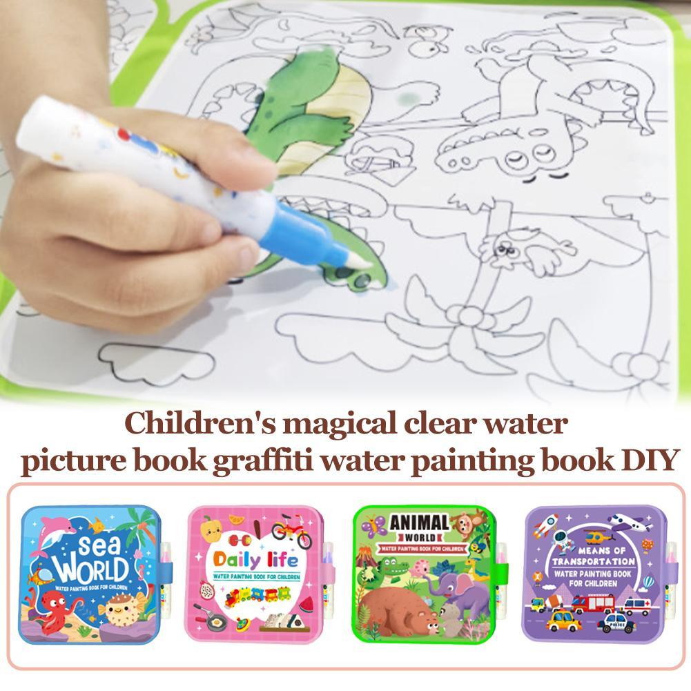 Buku Gambar Air Ajaib DIY Buku - Reusable Water Magic Coloring Book ulasan dan harga