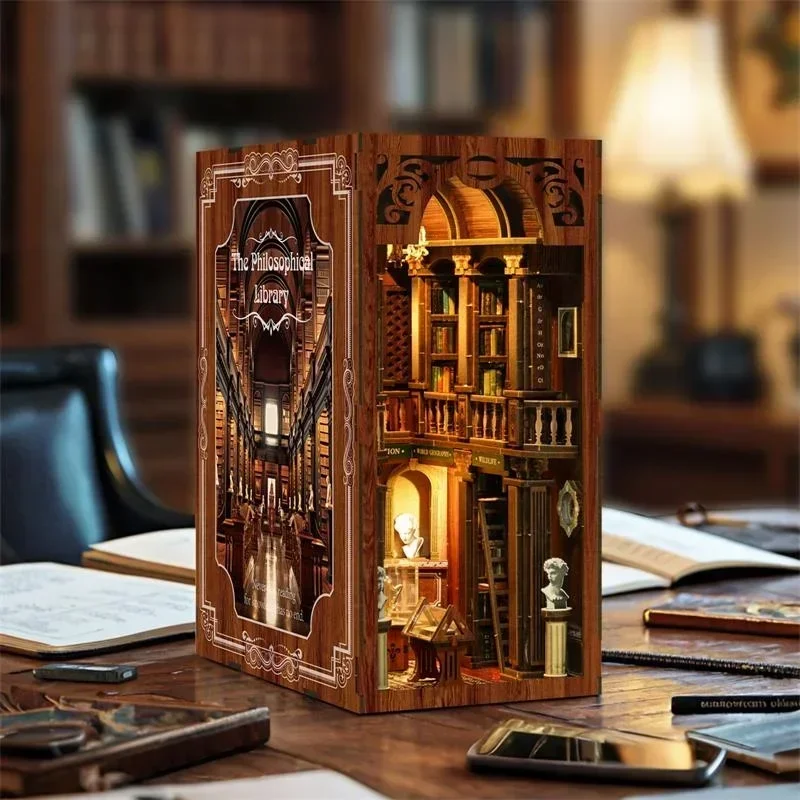 Rak Buku Miniatur Model Kit Ra - Diy Wooden Book Nook Kit Shelf Insert ulasan dan harga