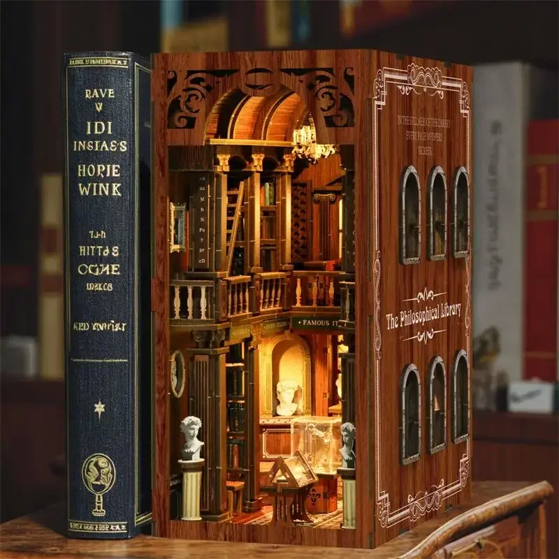 Rak Buku Miniatur Model Kit Ra - Diy Wooden Book Nook Kit Shelf Insert ulasan dan harga